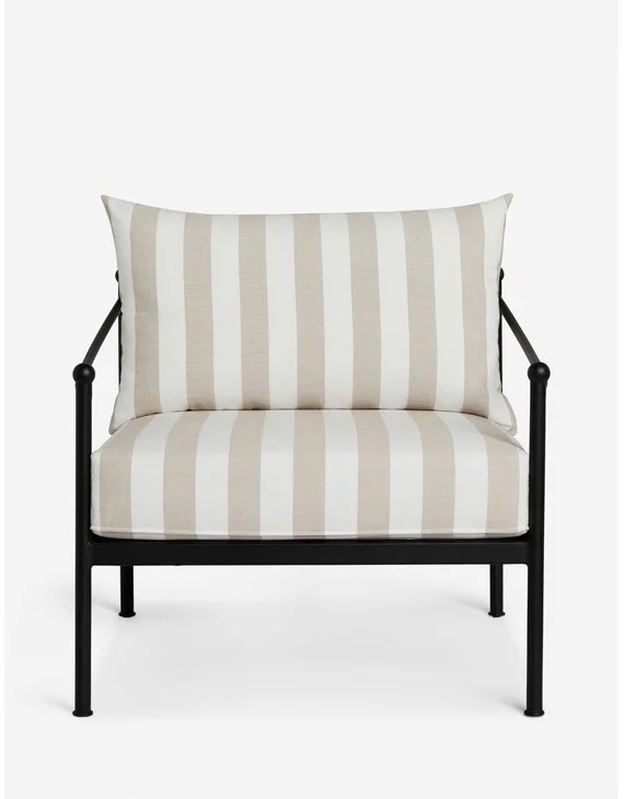 Leni Outdoor Accent Chair-Natural Stripe