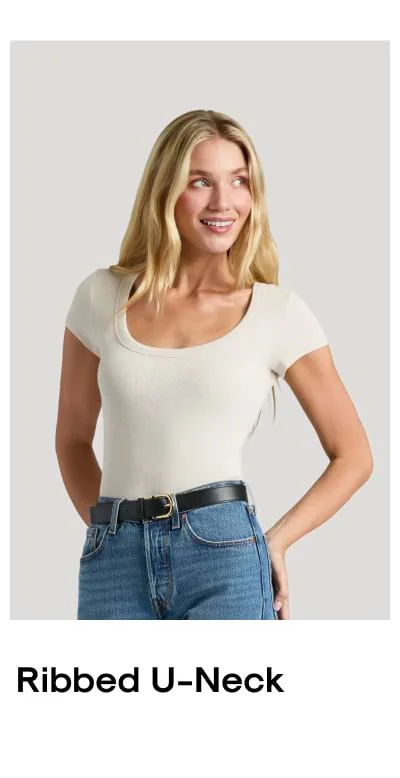 Ribbed U‑Neck