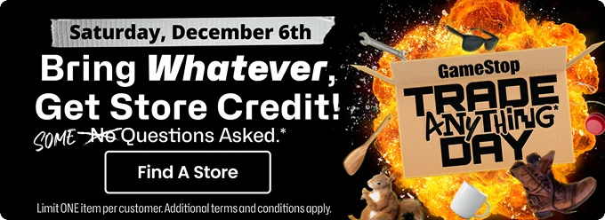 Saturday, December 6th | Bring Whatever, Get Store Credit! | Some (no) Questions Asked.* | Find A Store