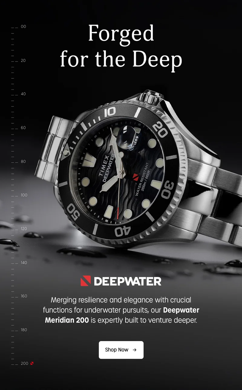 Forged for the Deep | DEEPWATER | Merging resilience and elegance with crucial functions for underwater pursuits, our Deepwater Meridian 200 is expertly built to venture deeper. | Shop Now