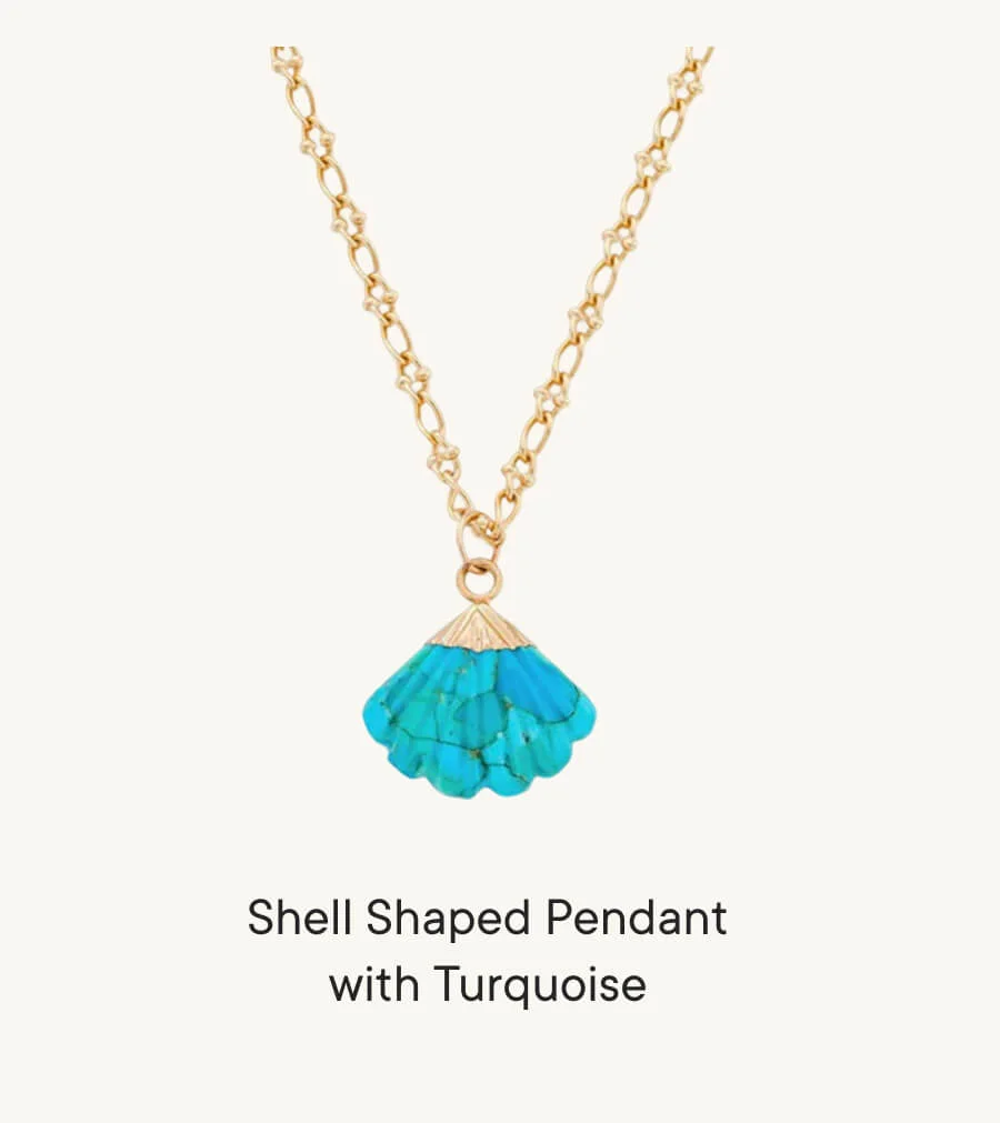 Shell Shaped Pendant with Turquoise Shell Shaped Pendant with Turquoise