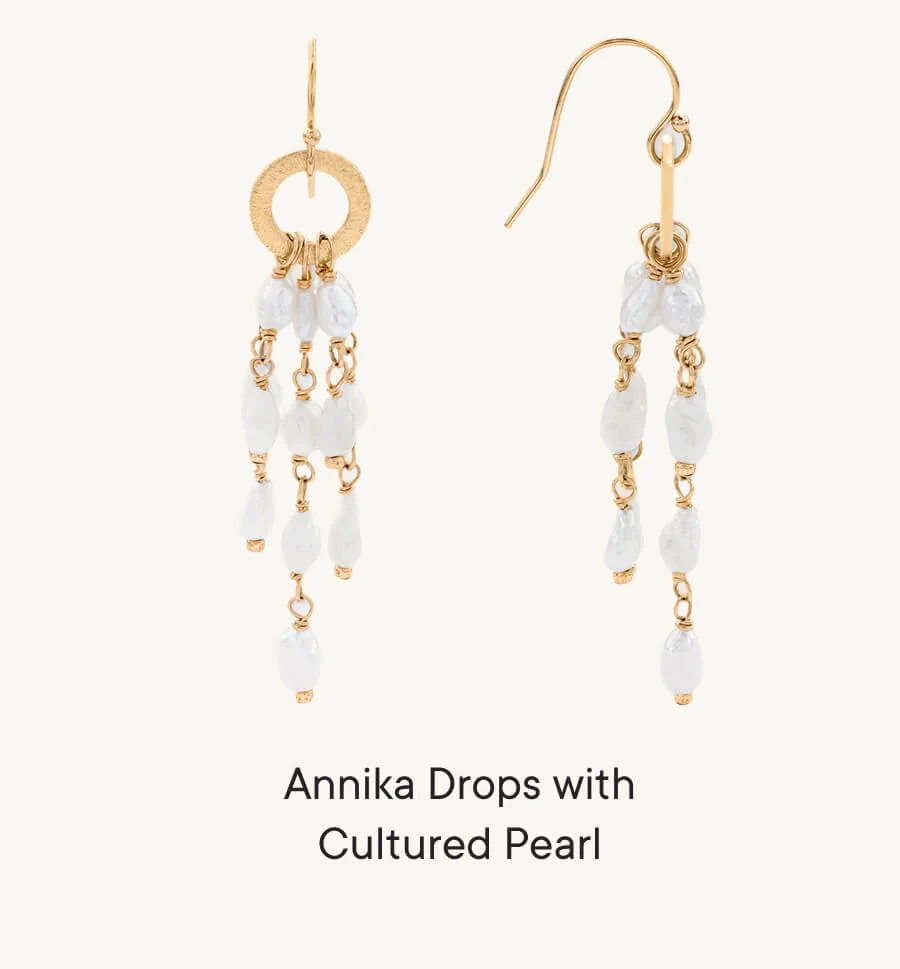 Annika Drops with Cultured Pearl Annika Drops with Cultured Pearl