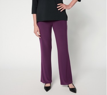 Attitudes by Renee Petite La Roma Jersey Crossover Waist Pants