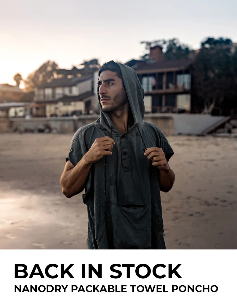 Back in Stock. Nanodry Packable Towel Poncho