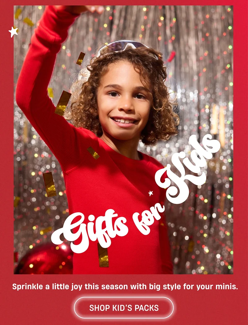 Gifts for kids | Sprinkle a little joy this season with big style for your minis. | Shop Kid's Packs Gifts for kids | Sprinkle a little joy this season with big style for your minis. | Shop Kid's Packs