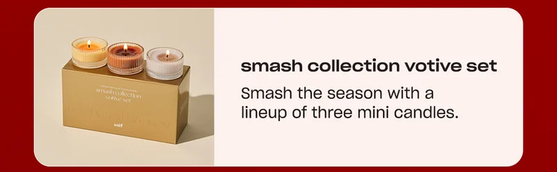Smash the season with a lineup of three mini candles.
