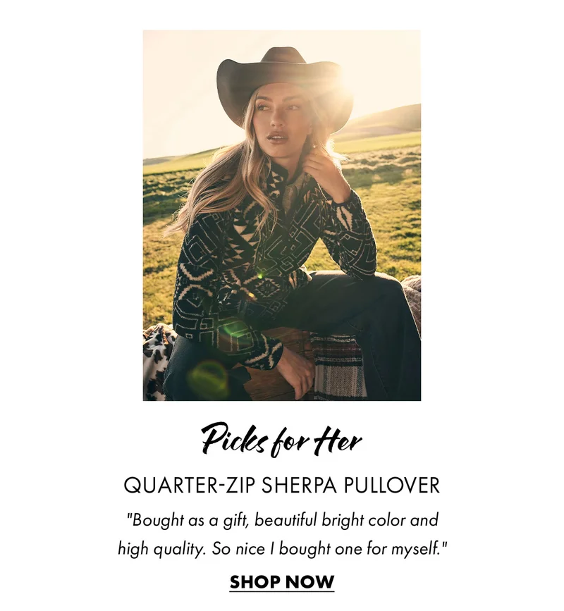 Picks for her quarter-zip sherpa pullover