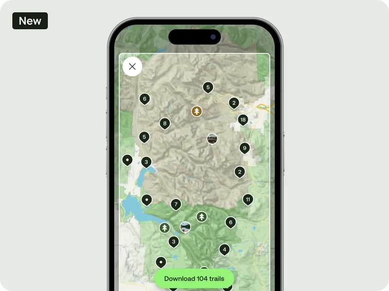Phone screen showing download area feature