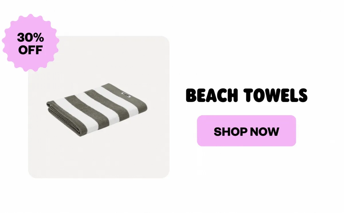 30% off beach towels