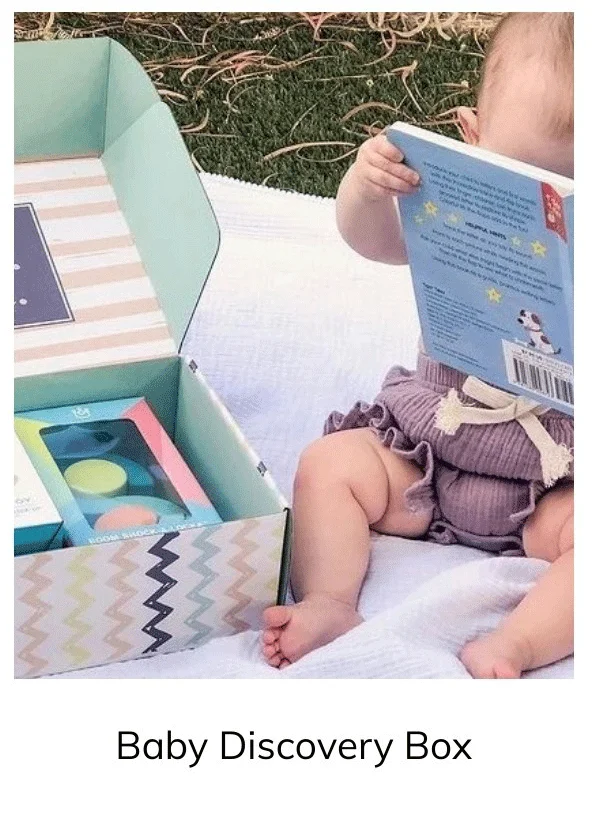 Baby Discovery Box - Designed for baby's first year of development. Everything you need to give baby the best start.