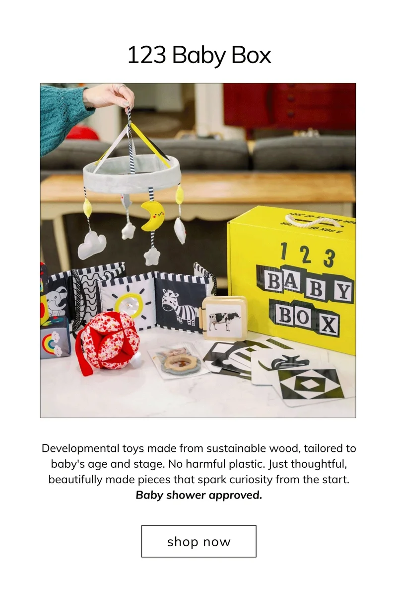 123 Baby Box is a developmental toy subscription box for babies aged 0-3 years.
