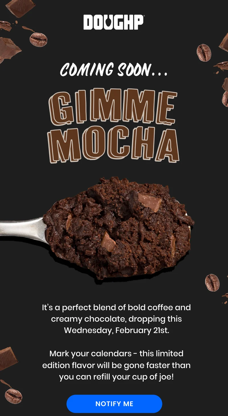 chocolate cold brew edible cookie dough flavor