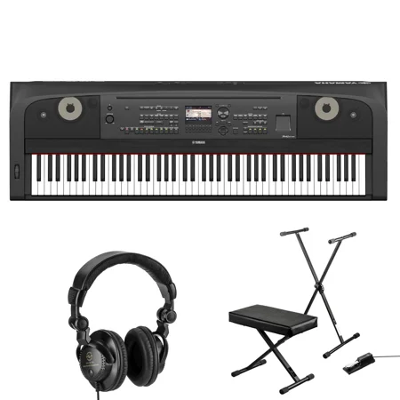 Yamaha DGX670 88-Key Grand Piano, Black, with Stand, Bench, Pedal, Headphones