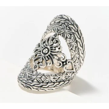 Artisan Crafted by Robert Manse Sterling Silver Elongated Cigar Band Ring, 8g
