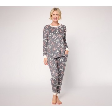 Cuddl Duds Bliss Knit Crew Neck & Jogger PJ Set