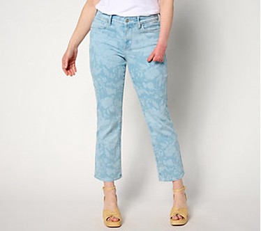 NYDJ Marilyn Ankle Printed FLower Jean - MarianAnnabella  Size 24 W  MarianAnnabella