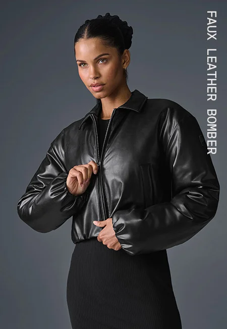 FAUX LEATHER BOMBER