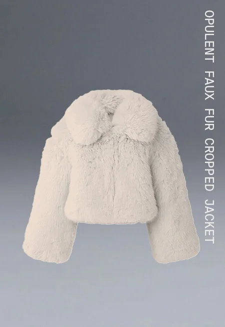 Opulent Faux Fur Cropped Jacket