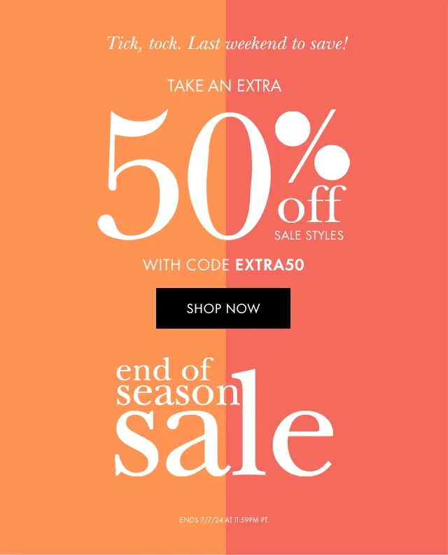 50% OFF sale styles with code discount code Shop Now