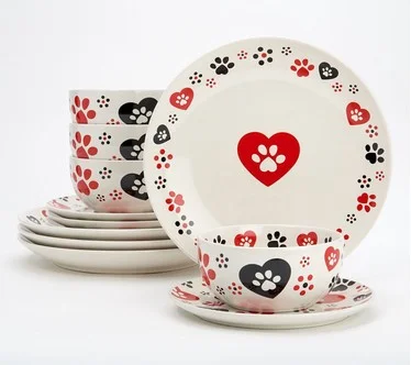 Temp-tations Pawfetti 12-Piece Essential Dinnerware Set