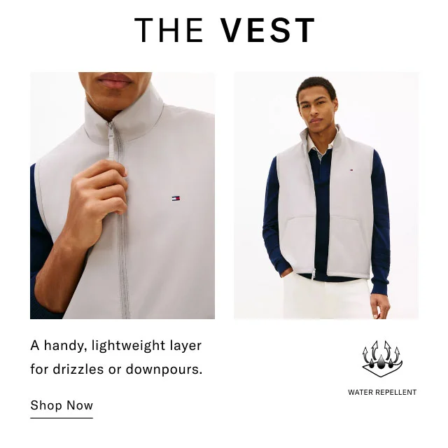 THE VEST A handy, lightweight layer for drizzles or downpours. Shop Now