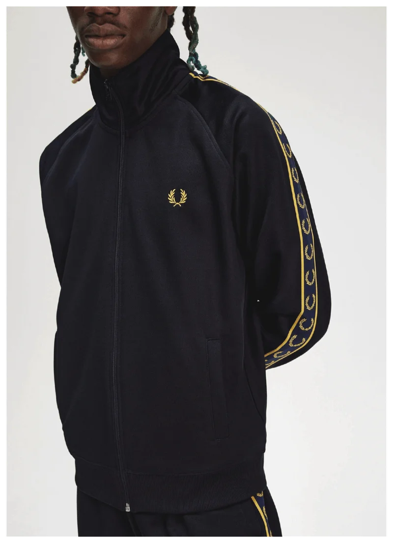 Navy Track Jacket with Navy and Honeycomb coloured taping