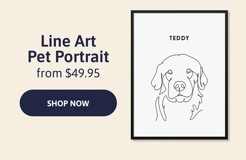 Line Art Pet Portrait. From $49.95. [SHOP NOW]