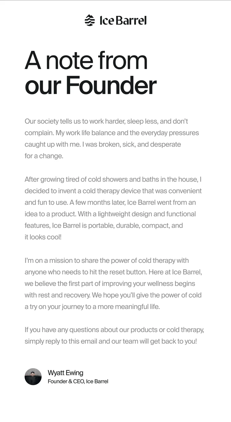 A note from our Founder