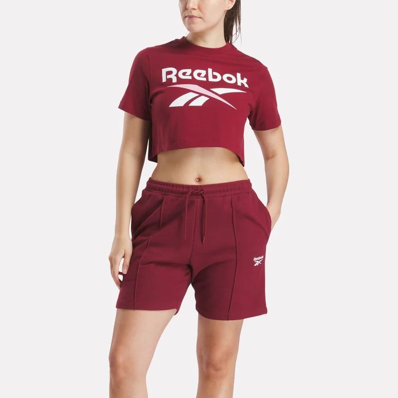 Image of Women's Two-Color Logo Crew Cropped Short Sleeve Tee