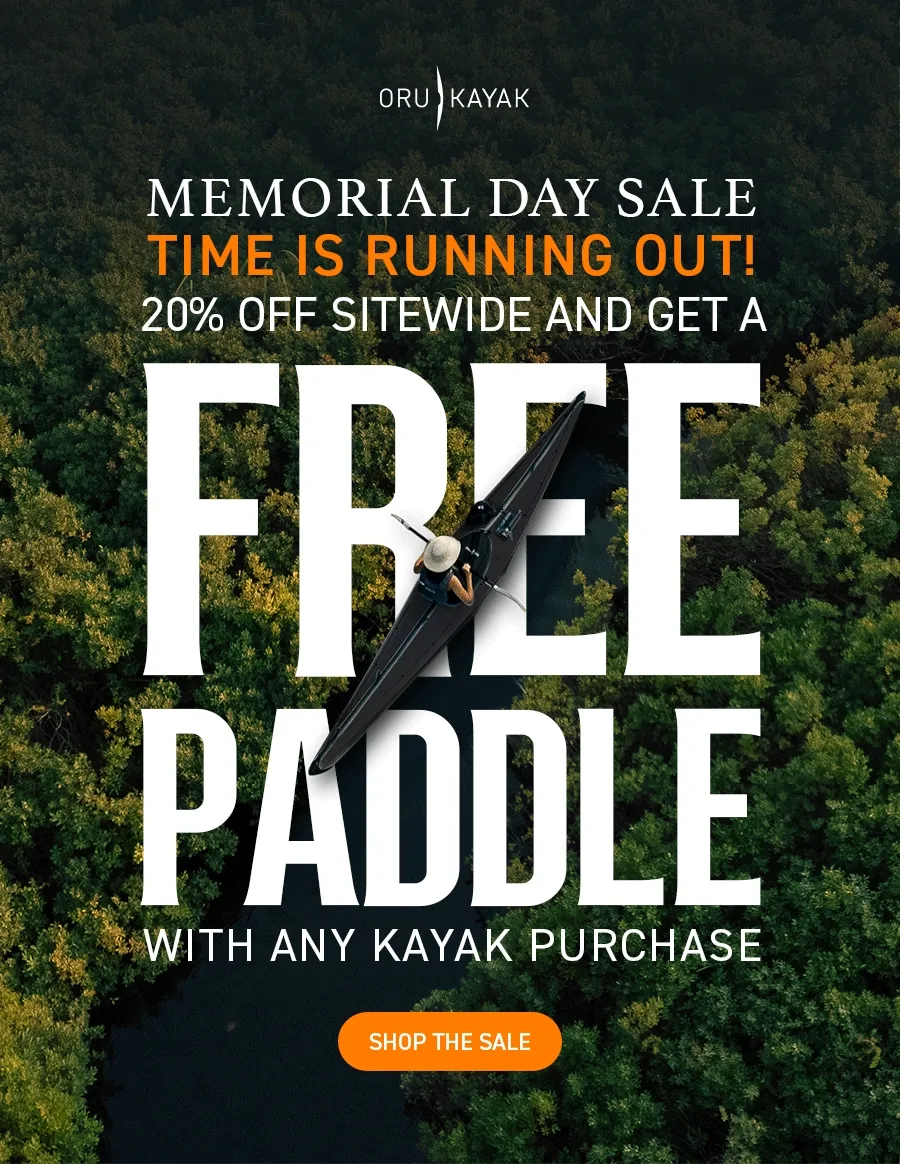 Memorial Day Sale: Shop 20% off EVERYTHING + Get A Free Paddle with Any Kayak Purchase ($119 Value)