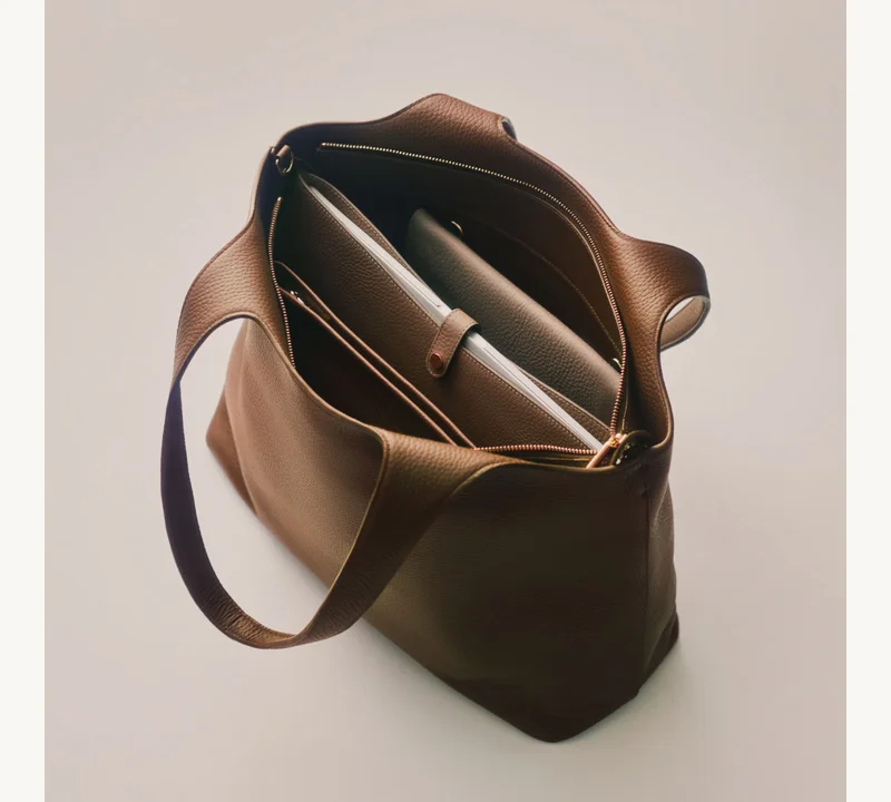 System Zipper Tote Caramel