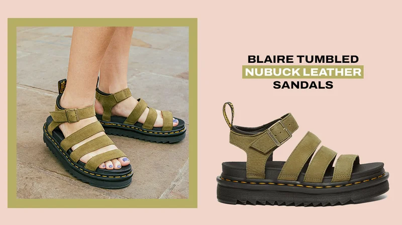 Blaire Tumbled Nubuck Leather Sandals
