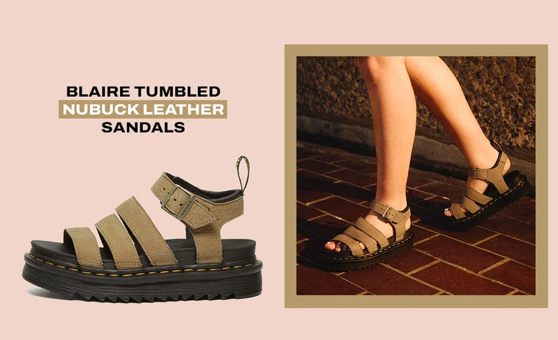 Blaire Tumbled Nubuck Leather Sandals