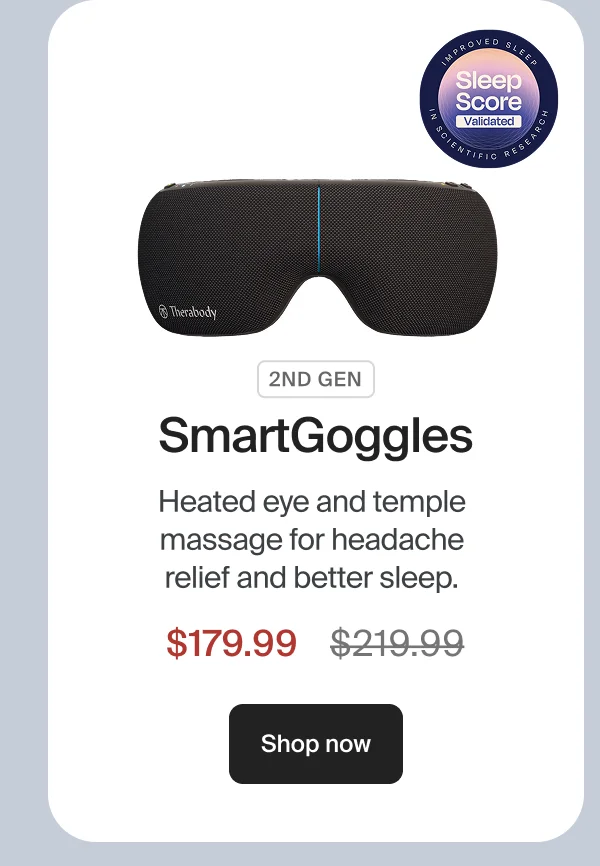 SmartGoggles 2nd Gen | SmartGoggles | Heated eye and temple massage for headache relief and better sleep | $179.99