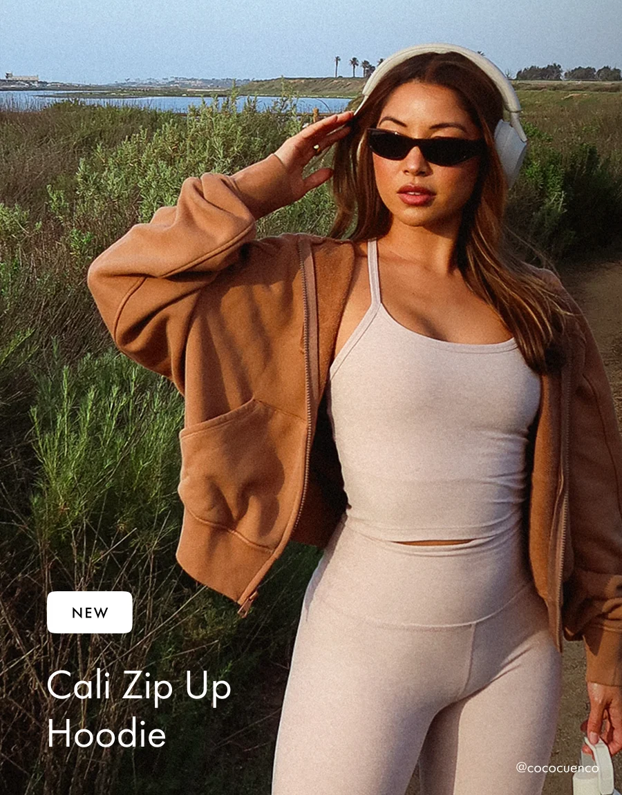 Cali Zip Up Hoodie in Washed Desert Sand