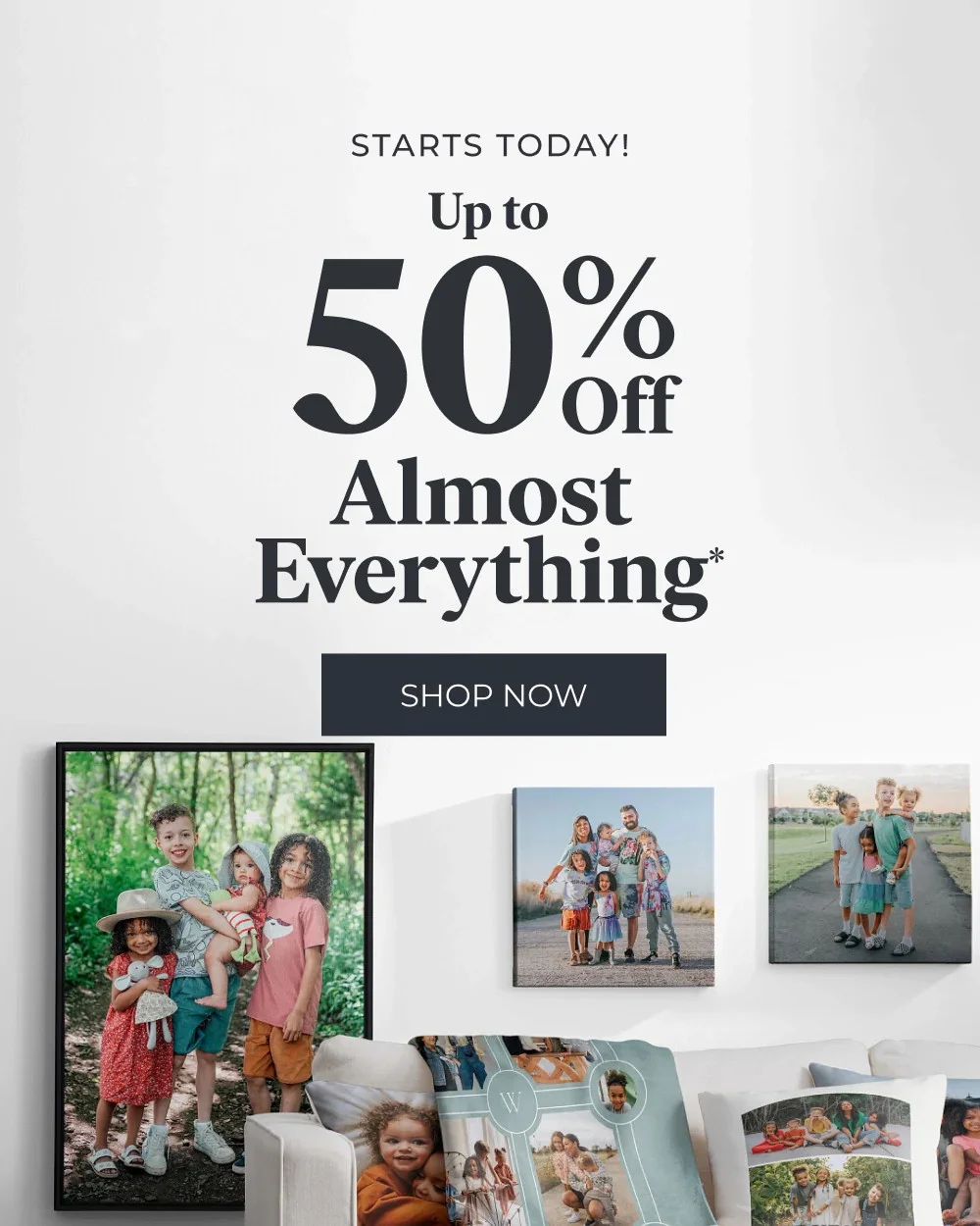 Take up to 50% off almost everything + an extra 25% off photo books when you buy 2+