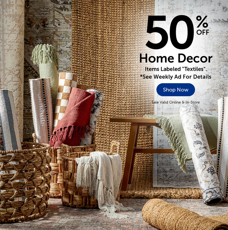 50% Off Home Decor - Items Labeled Textiles
