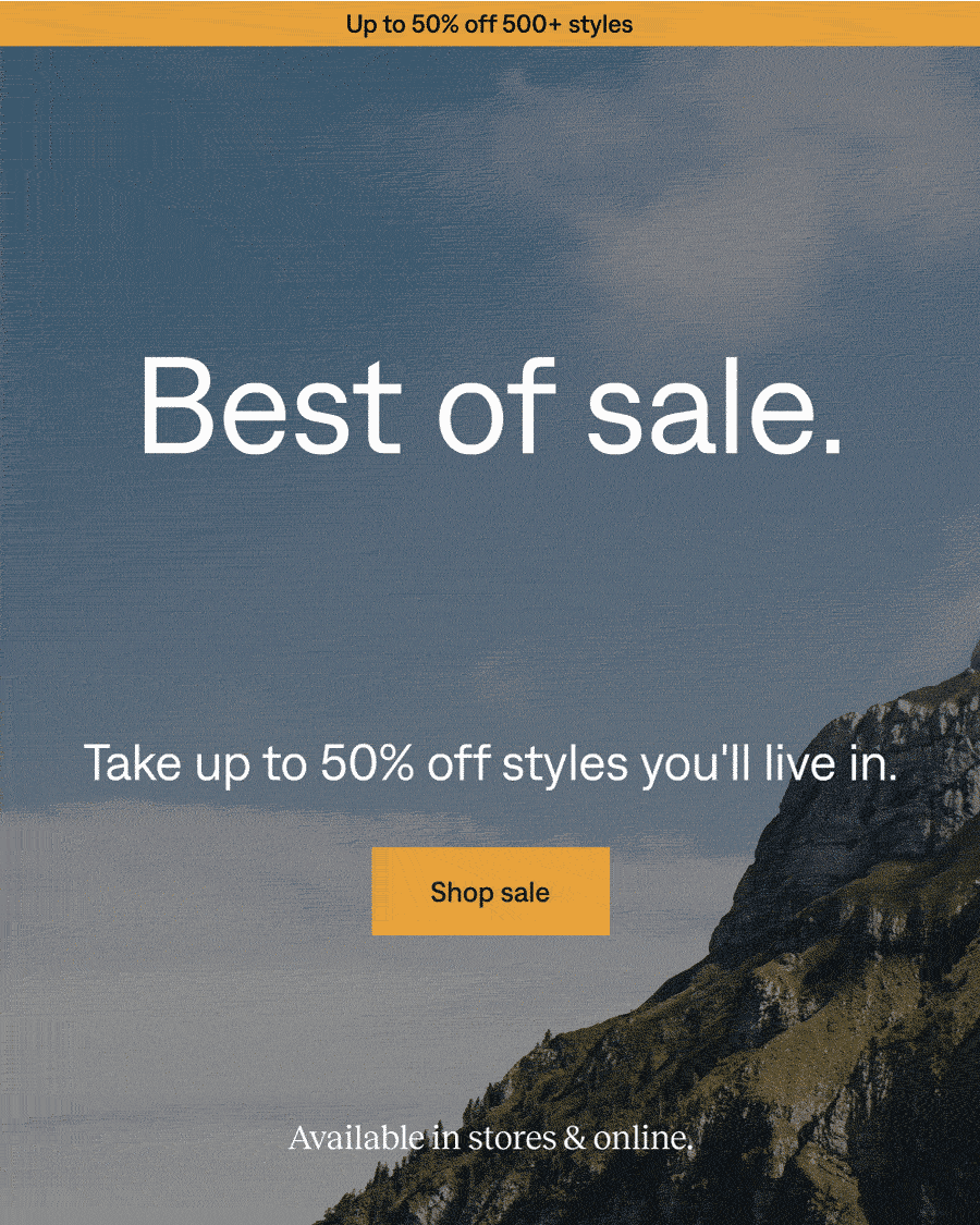 Up to 50% off 500+ styles: Best of sale. Shop now