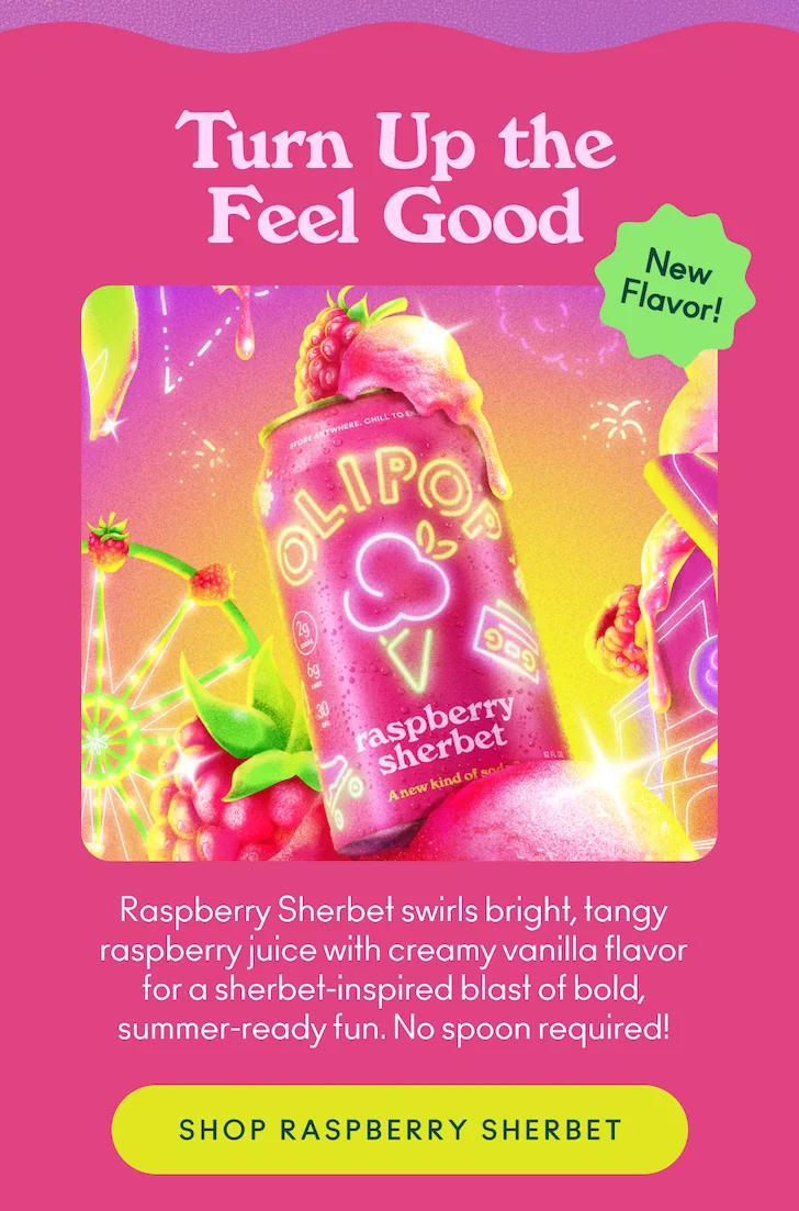 Raspberry Sherbet swirls bright, tangy raspberry juice with creamy vanilla flavor for a sherbet-inspired blast of bold, summer-ready fun. No spoon required!