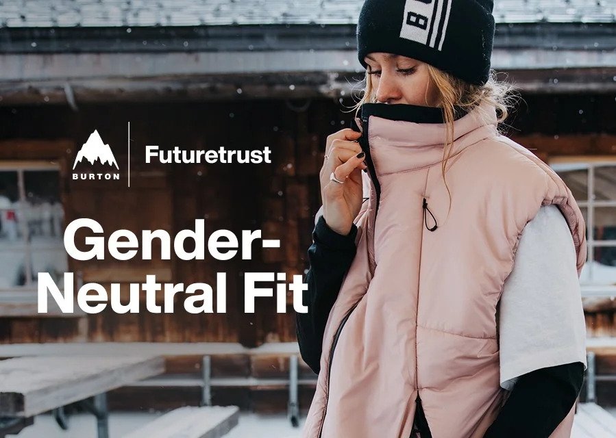 Image of a model wearing the Futuretrust Insulator Vest in Shadow Pink with the text All-Gender Fit Vest