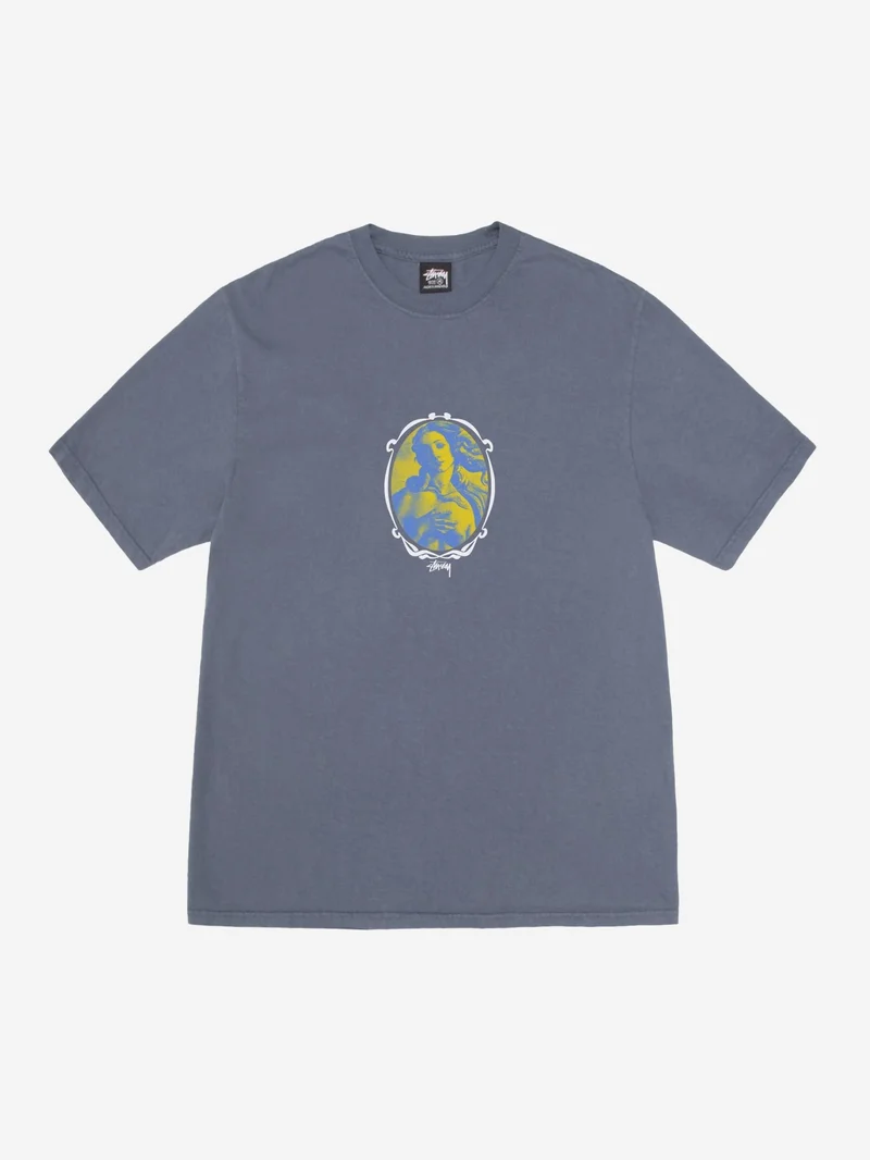 Image of Stussy Venus Oval Pigment Dyed T-Shirt - Indigo