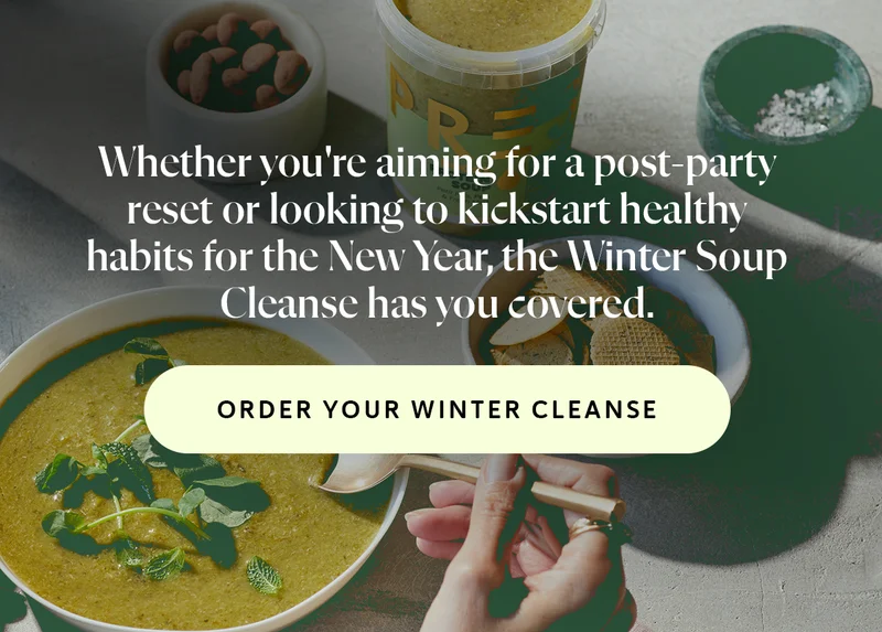 Whether you're aiming for a post-party reset or looking to kickstart healthy habits for the New Year, the Winter Soup Cleanse has you covered.