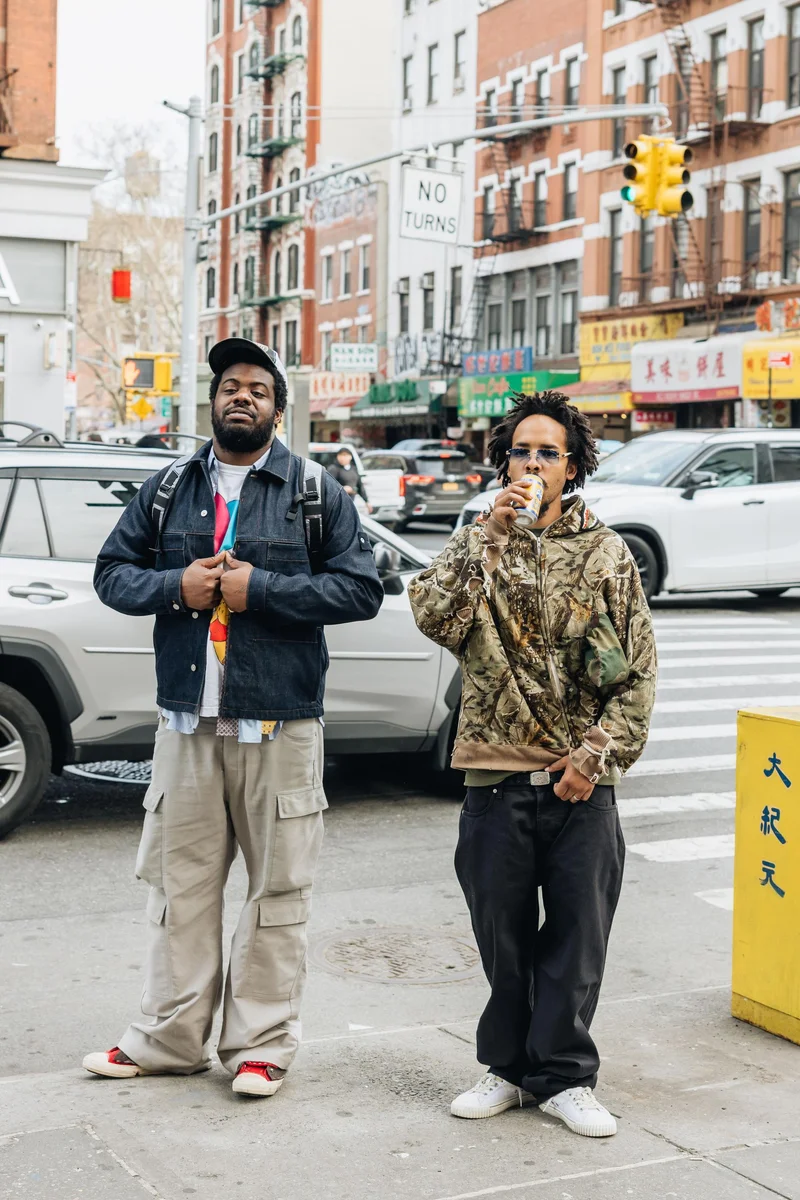 MIKE (left) and Earl Sweatshirt (right) in the street of NYC