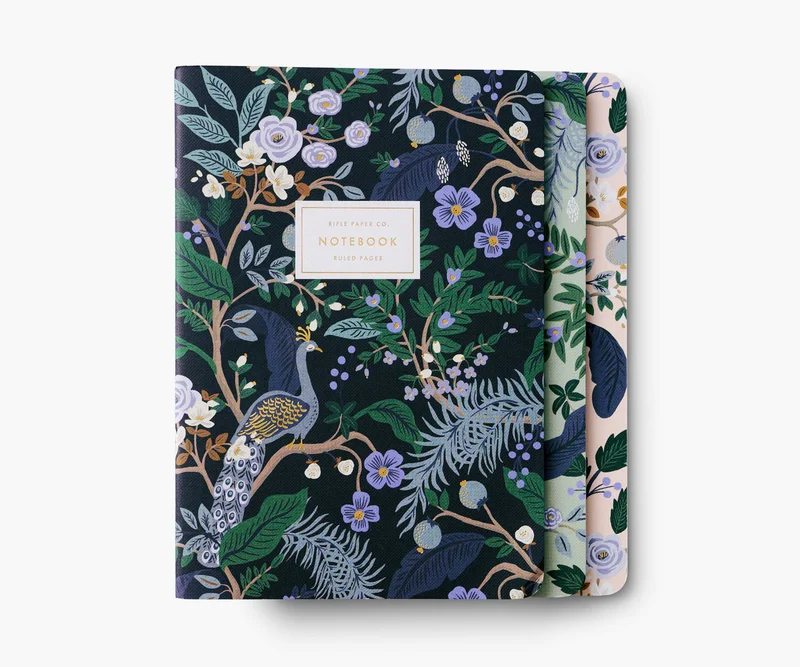 Image of Stitched Notebook Set - Peacock