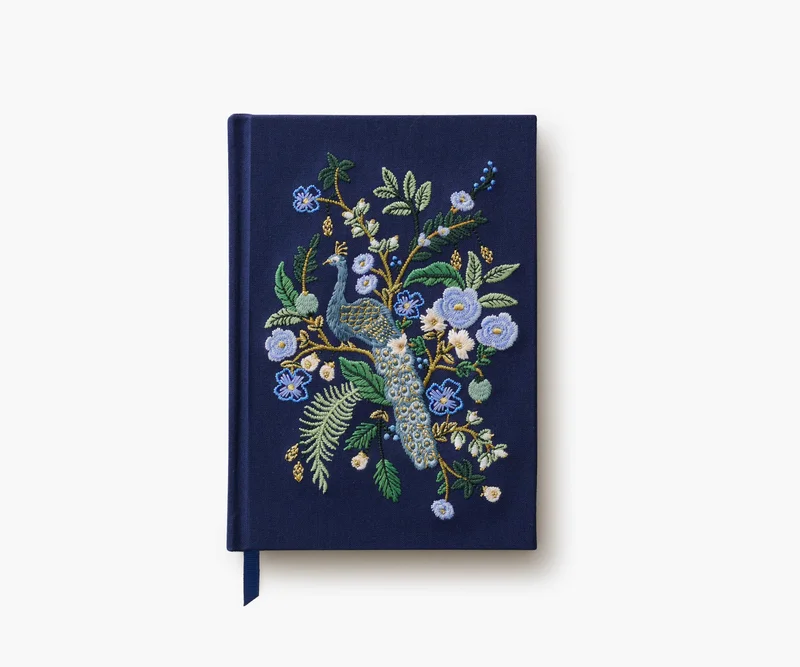 Image of Embroidered Journal - Peacock