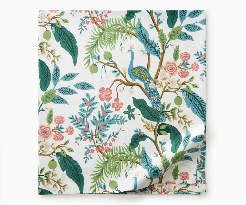 Image of Sateen Flat Sheet - Peacock White