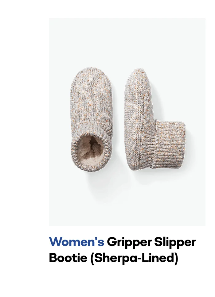 Women's Gripper Slipper Bootie - Sherpa-Lined