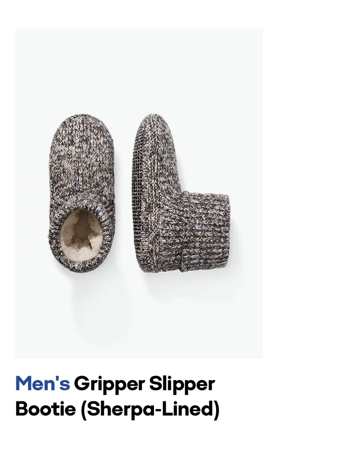 Men's Gripper Slipper Bootie - Sherpa-Lined
