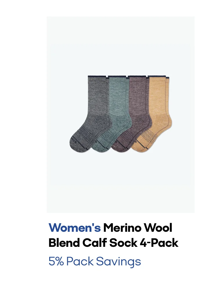 Women's Merino Wool Blend Calf Sock 4-Pack