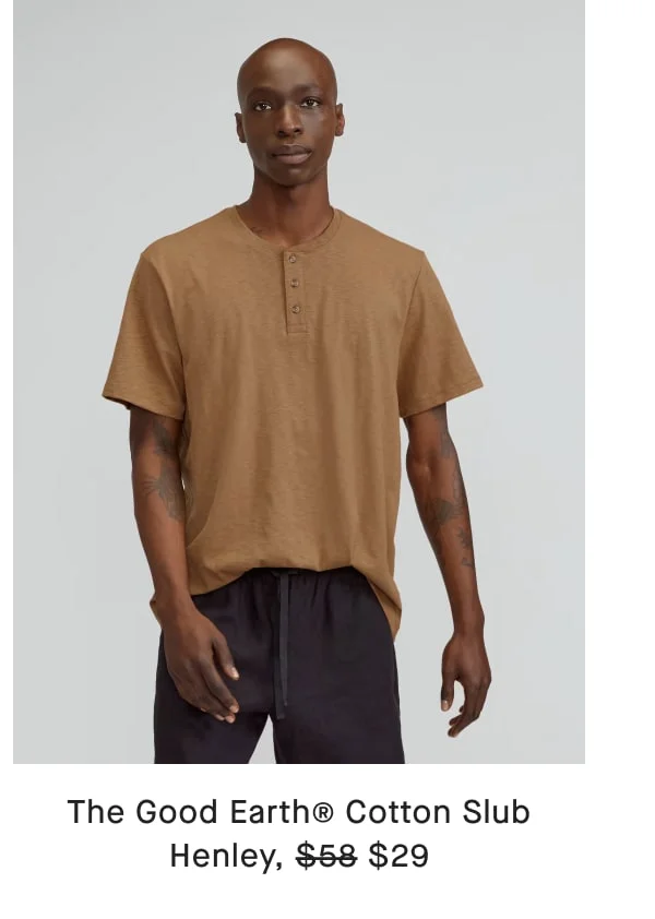 [image]The Good Earth® Cotton Slub Henley